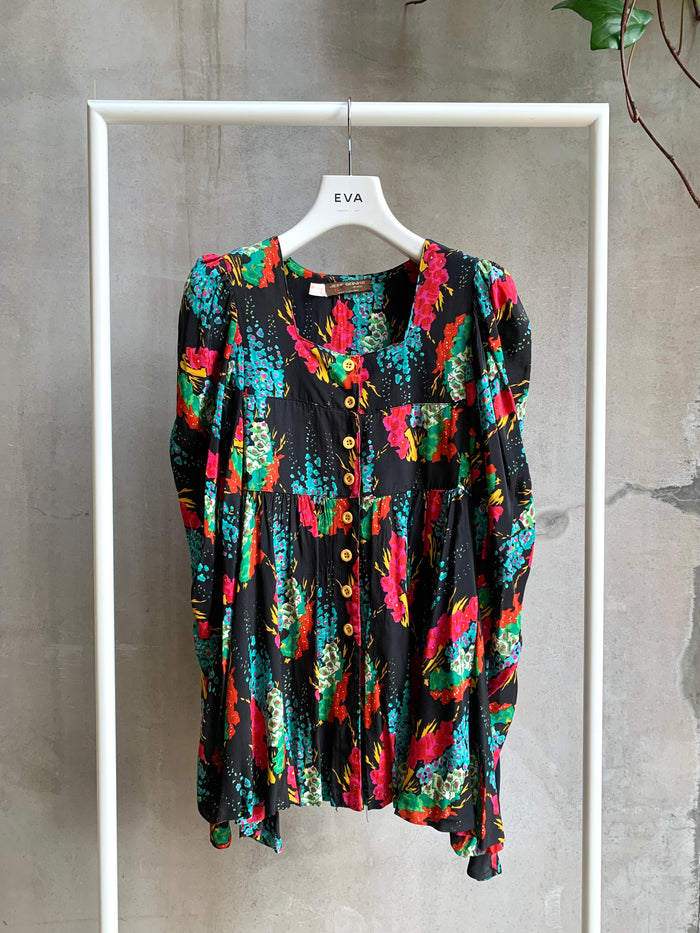 JEFF BANKS GLADIOLUS VOLUME VICTORIAN SLEEVE TUNIC BLOUSE